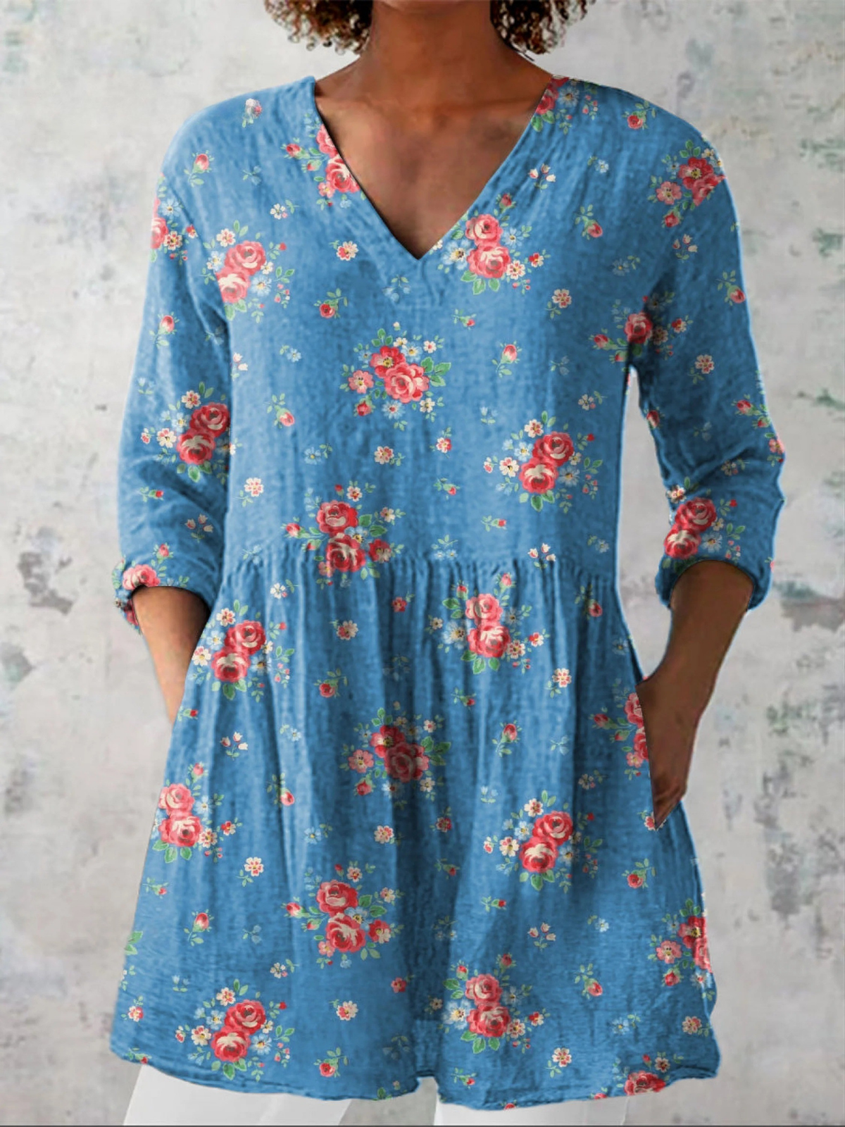 Michela | Blusa Lunga con Scollo a V