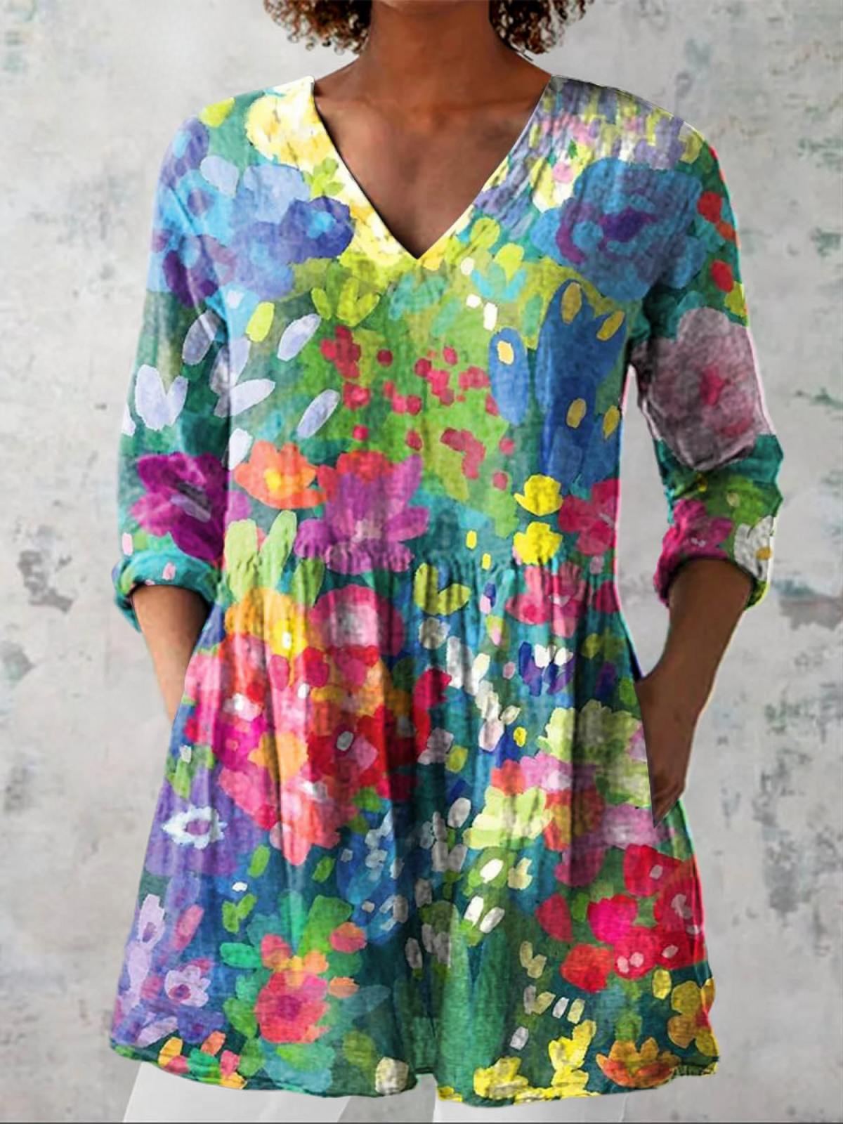 Micaela | Blusa Lunga con Scollo a V