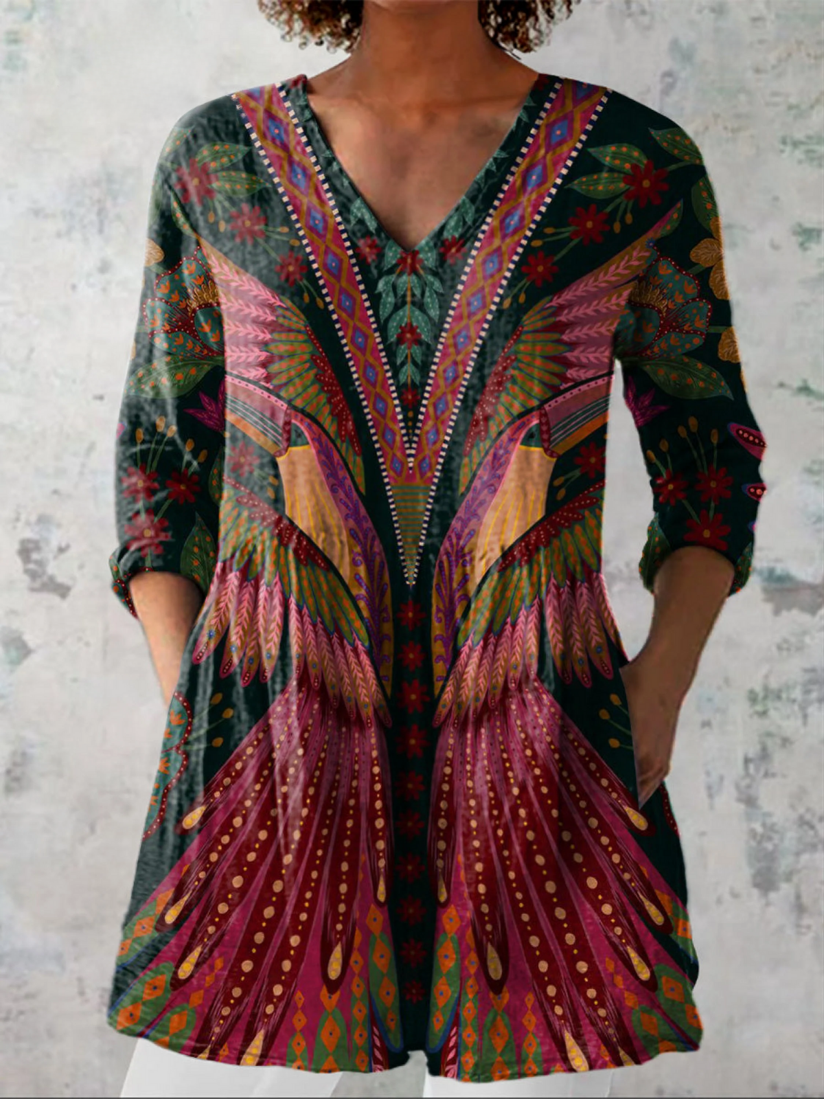 Martina | Blusa Lunga con Scollo a V