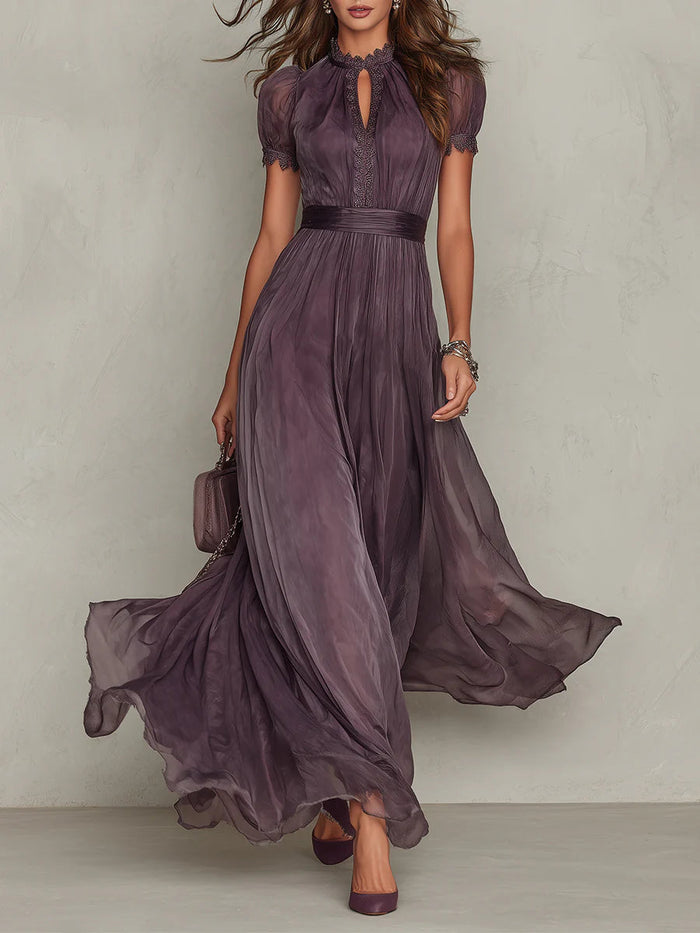 Viola | Abito Lungo in Chiffon, Stile Vintage ed Elegante