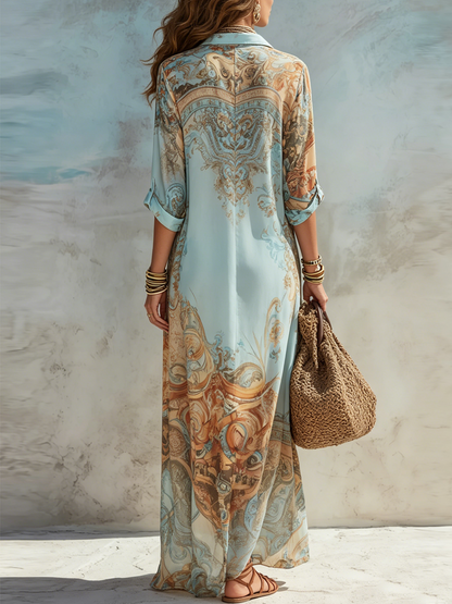 Melissa | Abito Maxi Floreale Blu
