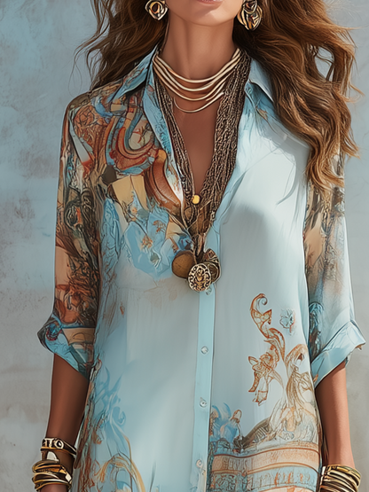Melissa | Abito Maxi Floreale Blu