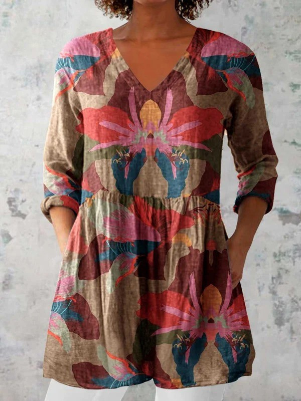 Silvia | Blusa Lunga con Scollo a V