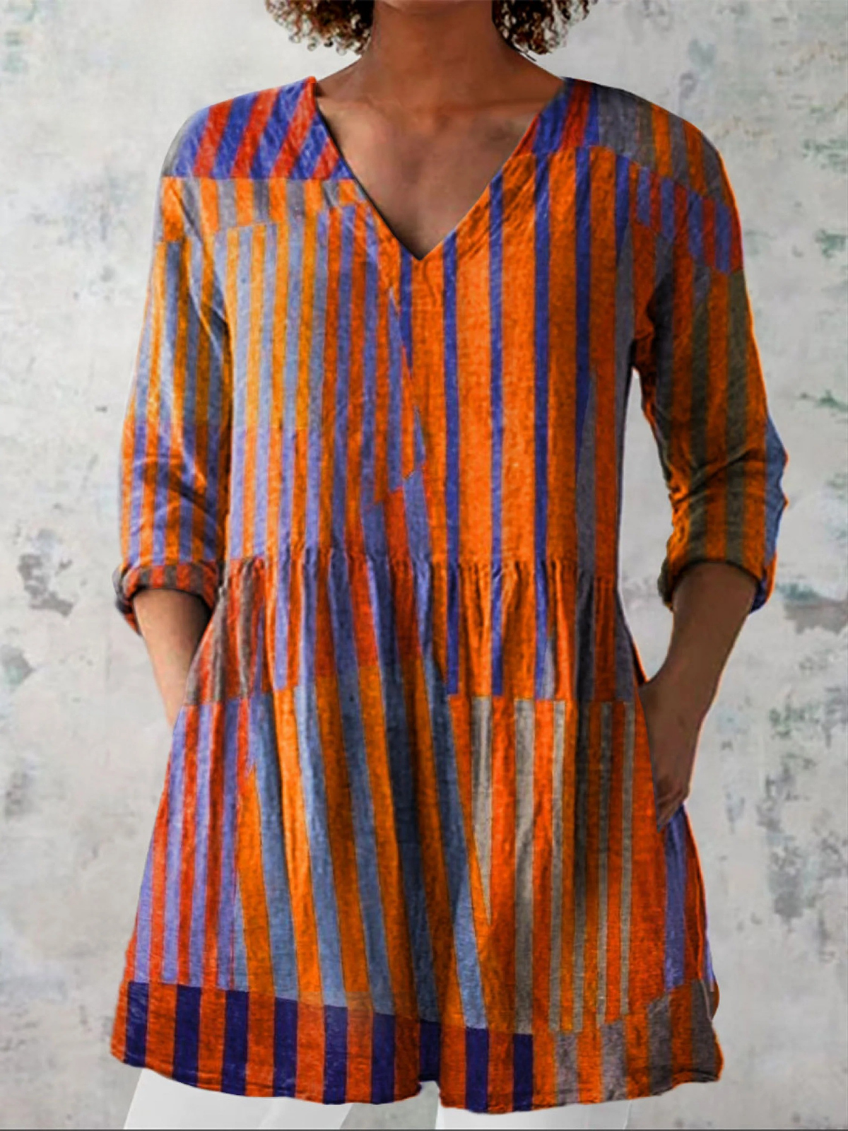 Natalia | Blusa Lunga con Scollo a V