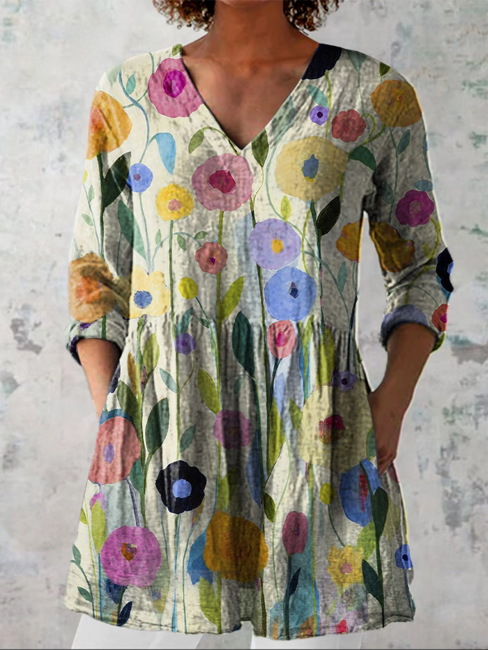 Laura | Blusa Lunga con Scollo a V