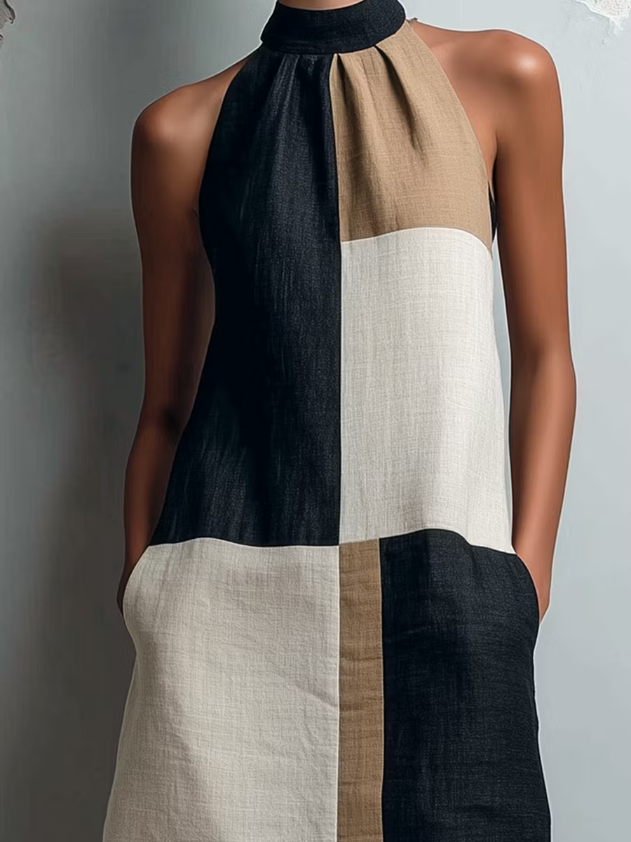 Sabrina | Mini Abito Halter Color Block