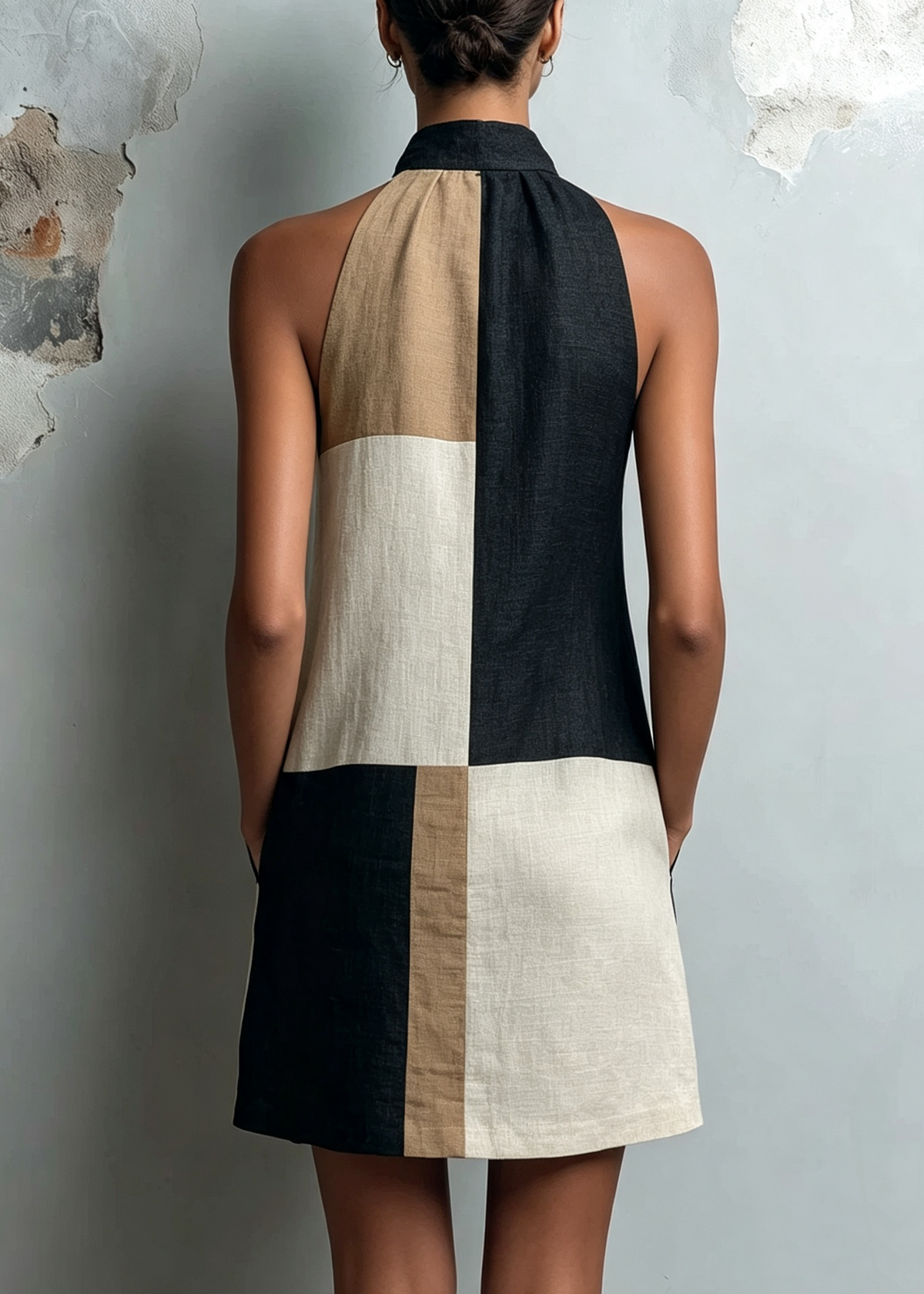 Sabrina | Mini Abito Halter Color Block