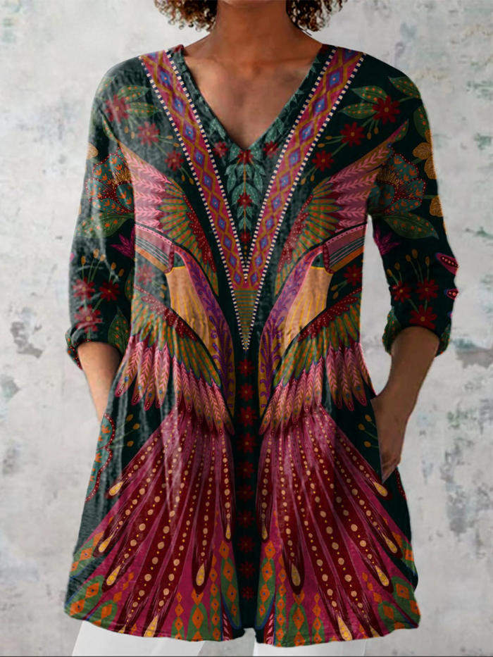Martina | Blusa Lunga con Scollo a V
