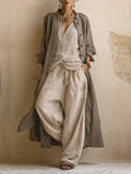 Rebecka | Completo 3 pezzi bohémien con cardigan lungo