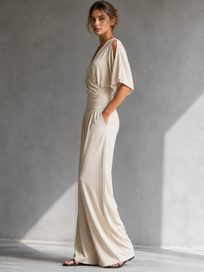 Lucia | Elegante Completo con Effetto Incrociato e Gamba Ampia