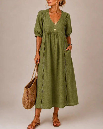 Simona | Abito Midi Estivo Verde