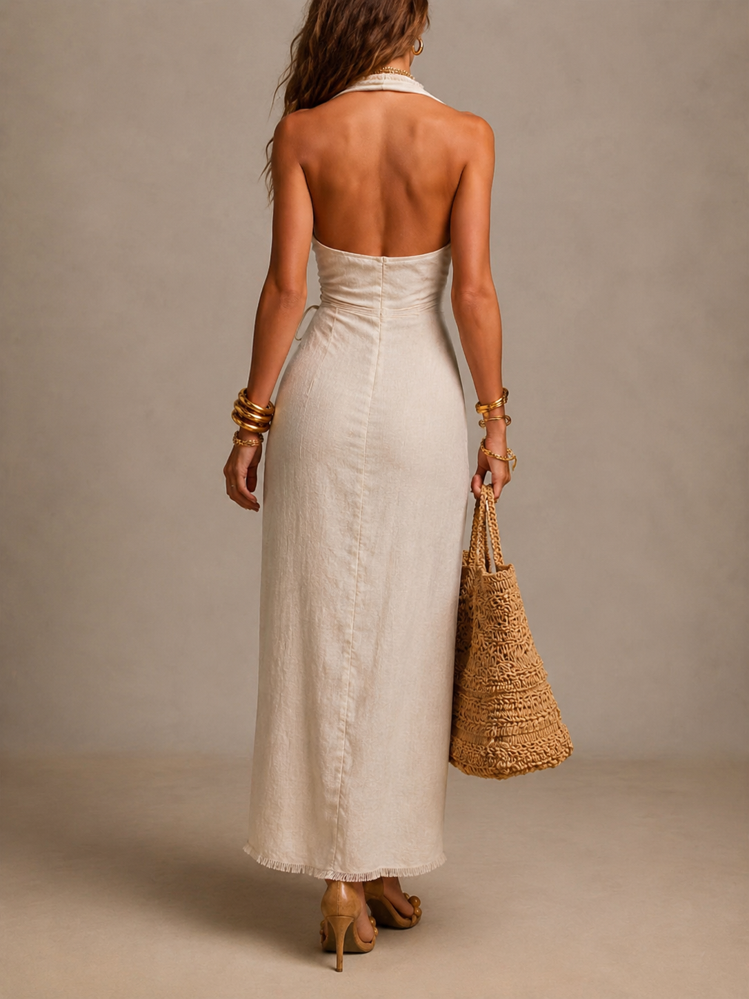 Tatiana | Abito Midi con Scollo Incrociato e Pizzo (Copia)