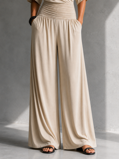 Lucia | Elegante Completo con Effetto Incrociato e Gamba Ampia