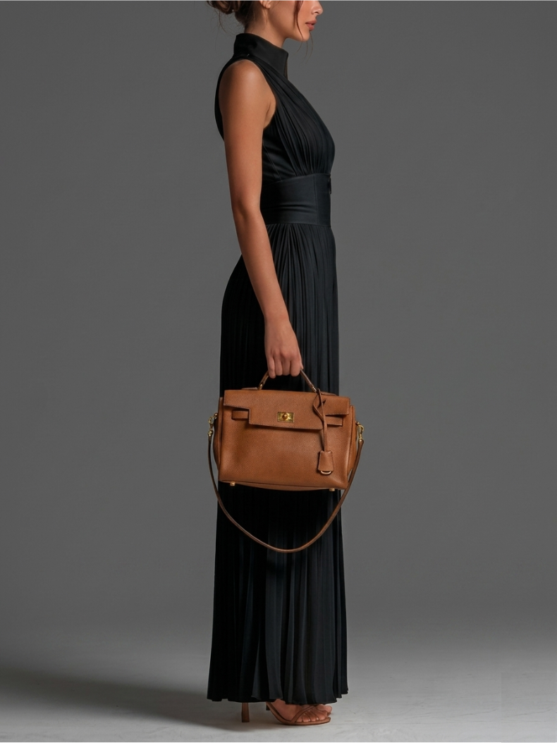 Sofia | Tuta in Chiffon Plissettato Nero