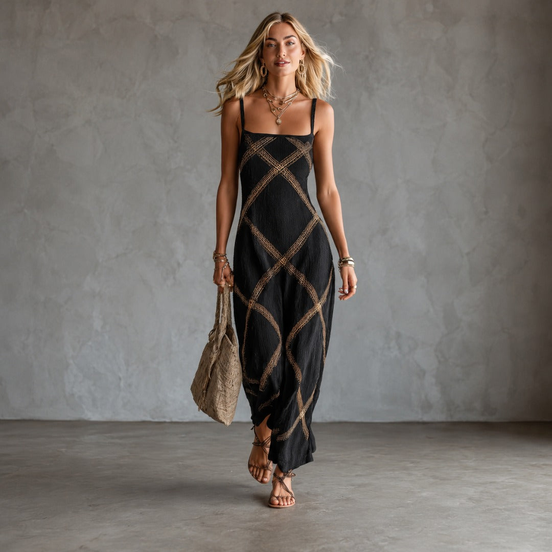 Amelia | Abito Maxi con Stampa Geometrica