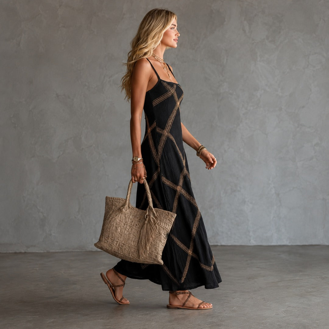 Amelia | Abito Maxi con Stampa Geometrica