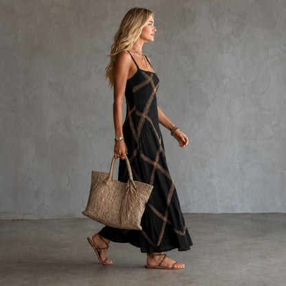 Amelia | Abito Maxi con Stampa Geometrica
