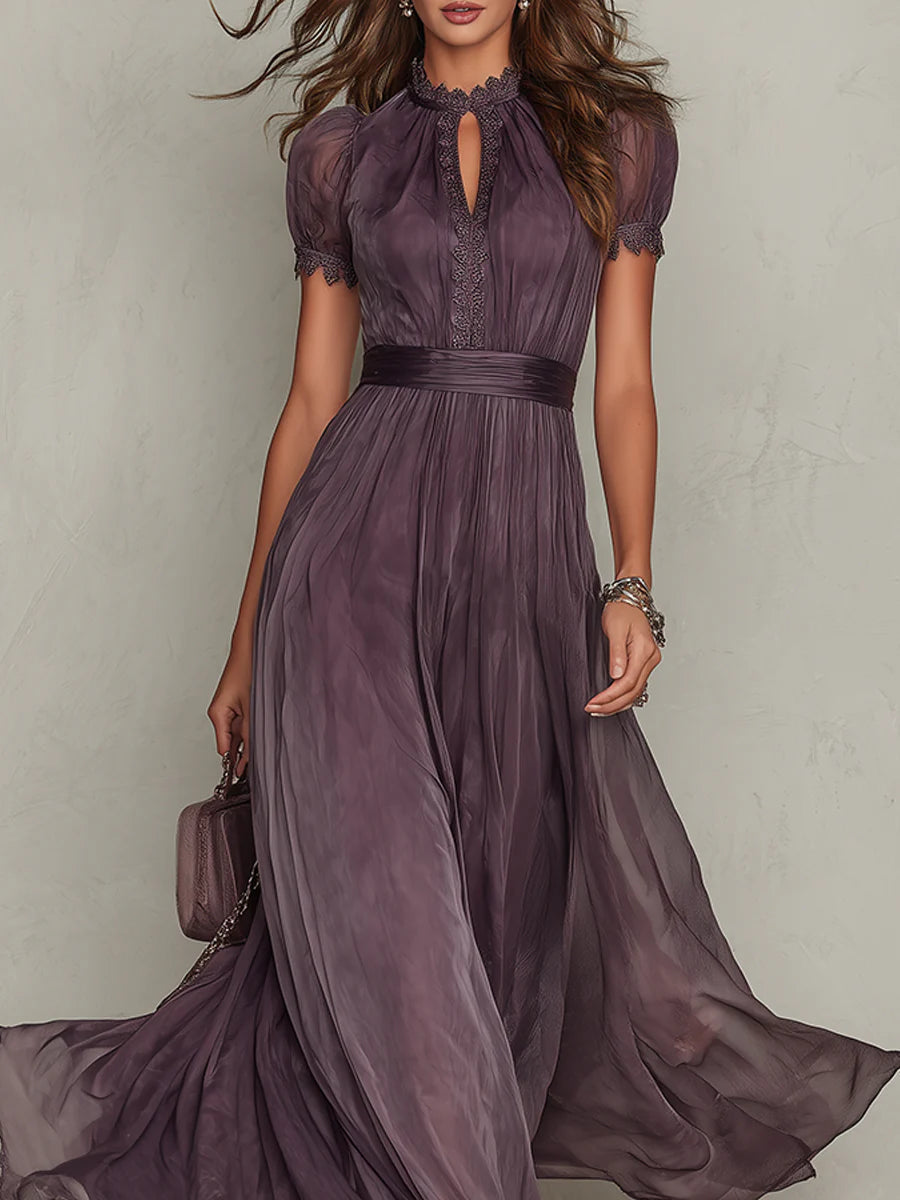 Ingrid | Abito lungo in chiffon, stile vintage ed elegante
