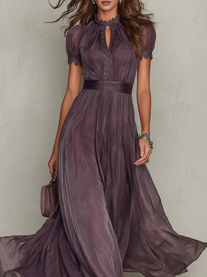Viola | Abito Lungo in Chiffon, Stile Vintage ed Elegante