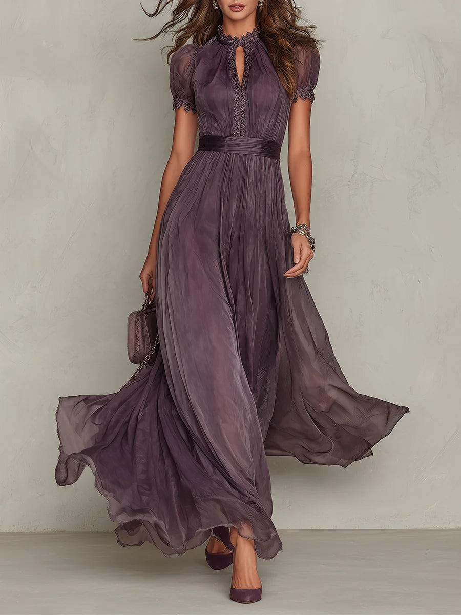 Viola | Abito Lungo in Chiffon, Stile Vintage ed Elegante