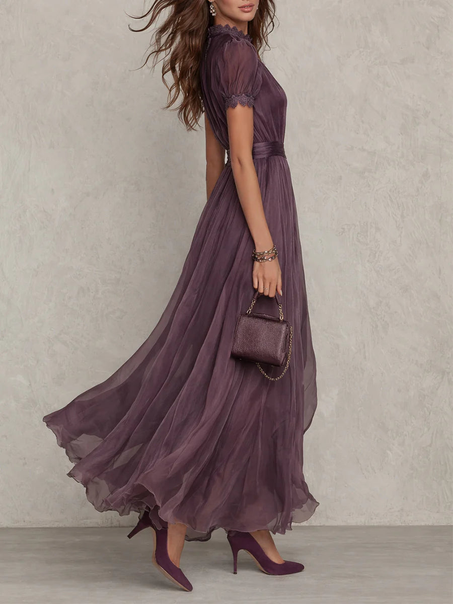 Viola | Abito Lungo in Chiffon, Stile Vintage ed Elegante