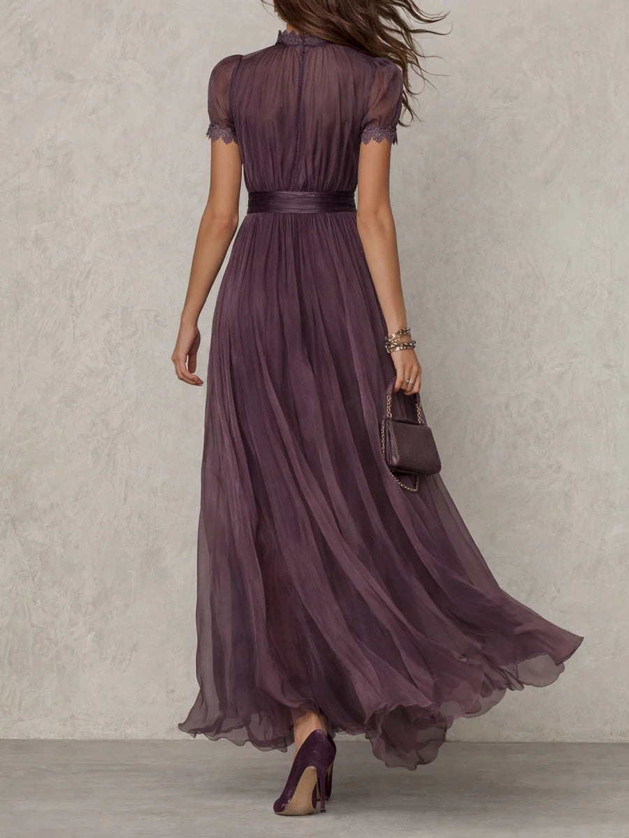 Ingrid | Abito lungo in chiffon, stile vintage ed elegante