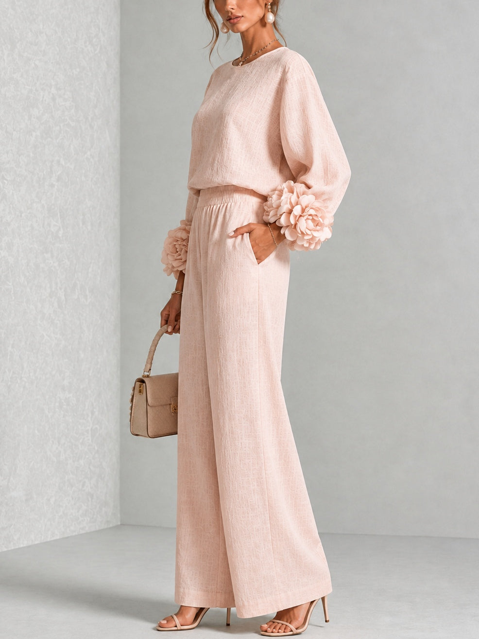 Rosalia | Completo Due Pezzi con Polsini Floreali