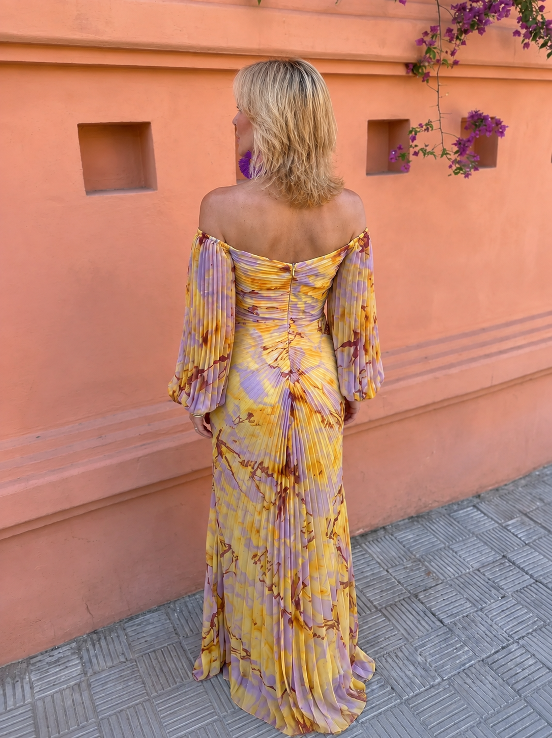 Greta | Abito Lungo Floreale con Scollo Profondo