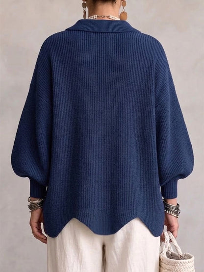 Ivana | Cardigan Oversize con Colletto e Grandi Bottoni Metallici