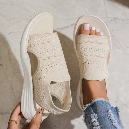 Anna | Sandali con Zeppa in Materiale Traspirante da Donna